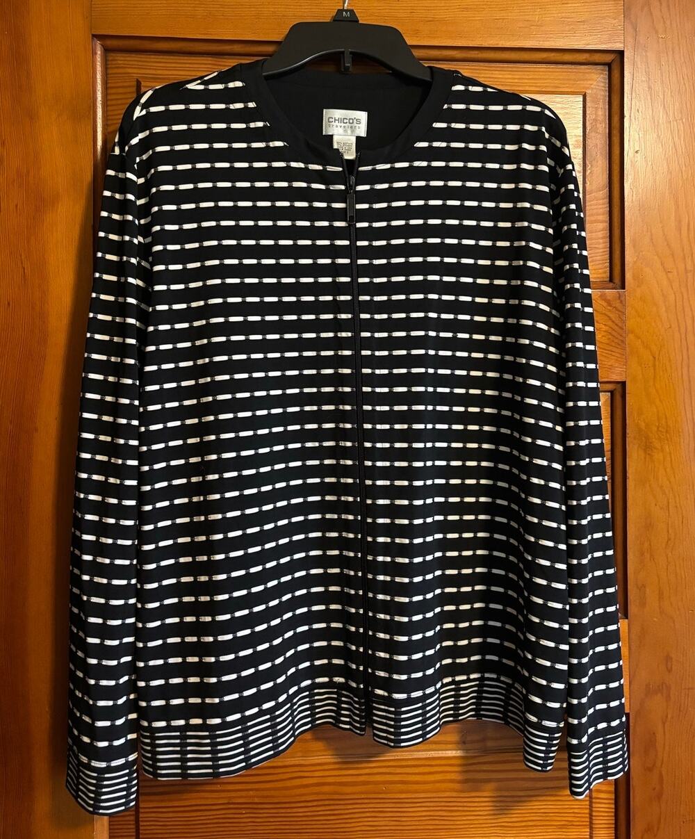 Chico's Travelers Full zip jacket Size 3